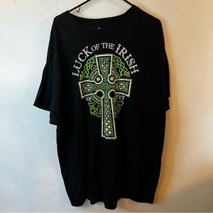 Pre-Loved (EUC) Black Luck of the Irish Graphic T-Shirt Unisex Size 3XL